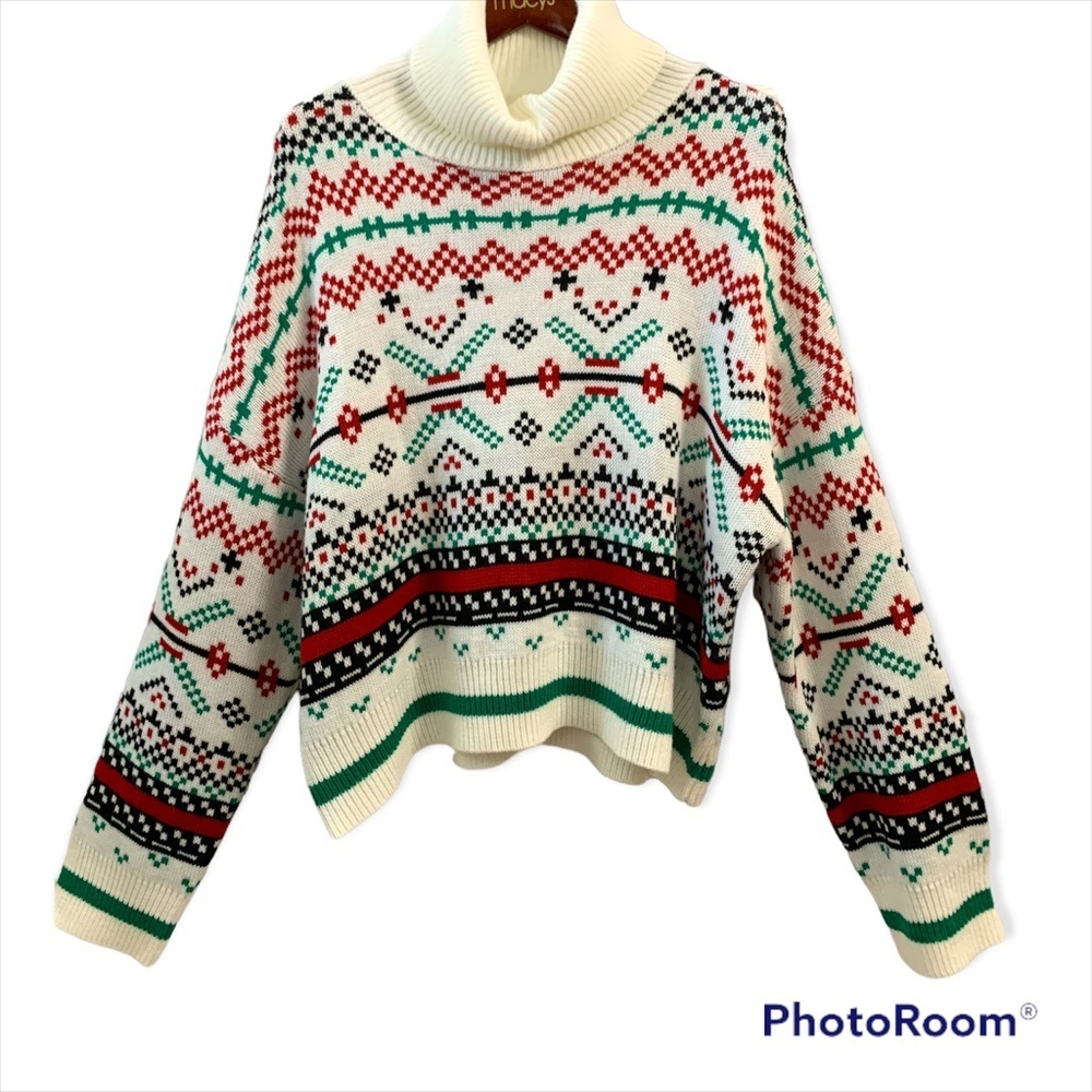 Shadow & Sky Christmas Sweater Turtle Neck 3X